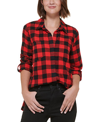 Женская рубашка в клетку Buffalo с откидным краем Calvin Klein