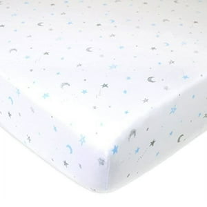 American Baby Company Classic Blue, White, Multi-color Cotton Fitted Sheets, Crib Bed American Baby Company