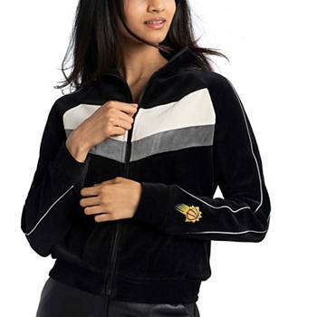 Women's Lusso Black Phoenix Suns Nixie Colorblock Chevron Raglan Full-Zip Track Jacket Lusso