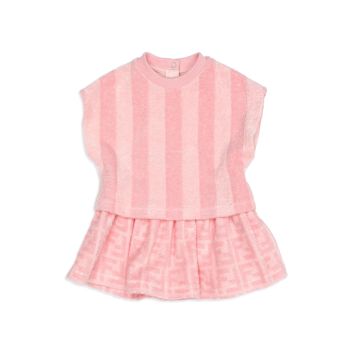 Baby Girl's Striped Logo Dropwaist Dress FENDI