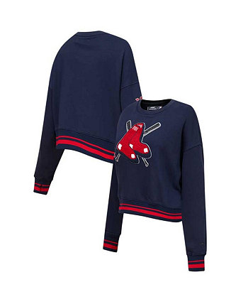 Women's Navy Boston Red Sox Mash Up Pullover Sweatshirt Pro Standard