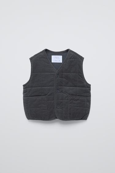 PADDED FINE-WALE CORDUROY VEST ZARA