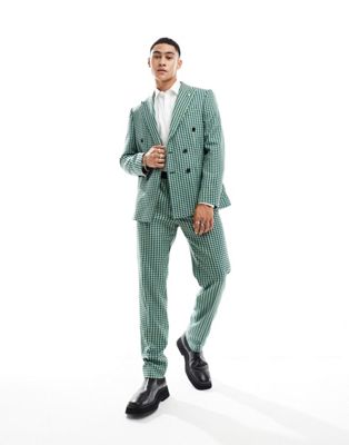 Зеленые костюмные брюки в клетку Twisted Tailor Morrison Twisted Tailor
