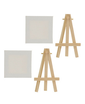 Party Pack Mini Canvas with Easel Set, 4 Piece Hello Artist!