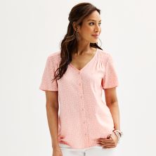 Женская блузка с короткими рукавами Petite Croft & Barrow® Croft & Barrow