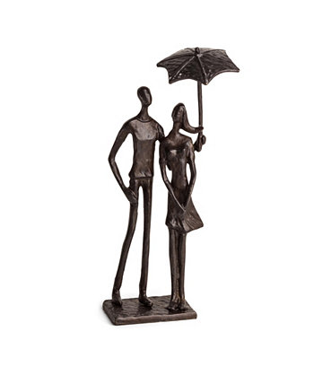 Бронзовая скульптура «Влюбленная пара под зонтиком» Danya B