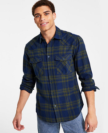 Men's Hatchet Regular-Fit Plaid Flannel Western Shirt CRWTH