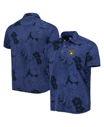Рубашка поло мужская темно-синяя Milwaukee Brewers Miramar Blooms Tommy Bahama