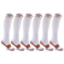 Unisex Copper-infused Knee High-energy Compression Socks - 6 Pair Extreme Fit