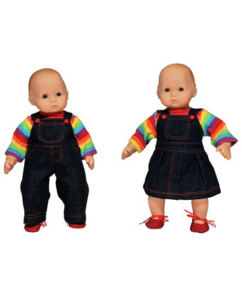 Набор из двух 15 "кукольных нарядов для Bitty Twins Rainbow The Queen's Treasures