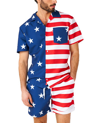 Мужской комплект из рубашки и шорт со звездами и полосками с короткими рукавами OppoSuits