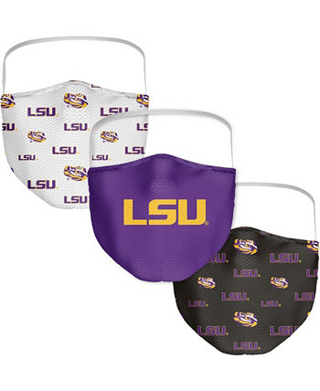 Мульти-покрытия для лица с логотипом LSU Tigers All Over для взрослых, 3 упаковки Fanatics