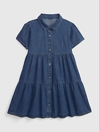 Многоуровневое детское джинсовое платье с вышивкой Washwell Gap