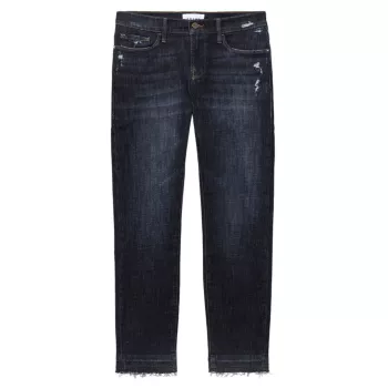 Укороченные джинсы Le Garcon с жевательным краем FRAME