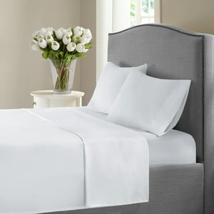 1200 Thread Count 100% Cotton Solid Sheet Set (Twin, White) Home Sweet Home Dreams