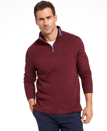 Мужской пуловер с французской резинкой на молнии, созданный для Macy's Club Room