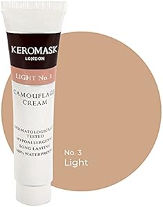 Keromask Full Coverage Concealer | Dark No 1 | Camouflage Makeup | Waterproof Concealer | Hypoallergenic | Vitiligo, Tattoo, Rosacea, Tattoo Cover |24 Shades Keromask