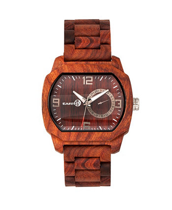Часы-браслет из чешуйчатого дерева с красной датой 46 мм Earth Wood