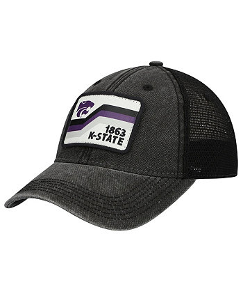 Men's Black Kansas State Wildcats Sun & Bars Dashboard Trucker Snapback Hat Legacy Athletic
