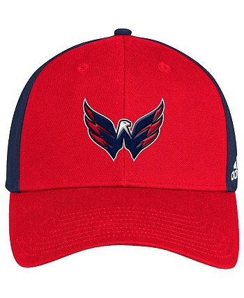 Мужская красная, темно-синяя регулируемая кепка Washington Capitals Team Adidas