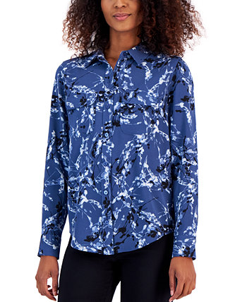 Женская рубашка с пуговицами спереди, созданная для Macy's Alfani