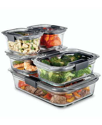 Brilliance 10-Pc. Glass Food Storage Container Set Rubbermaid