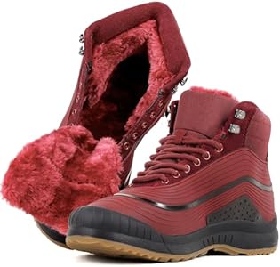 ulogu Snow Boots for Men Women丨Insulated Waterproof Fur Lined Booties丨Lightweight Winter Shoes Ulogu