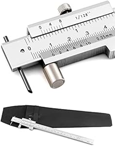 QWORK Parallel Cross Calipers, 0-20 cm (0-8 inch) Vernier Calipers Marking Gauges, Stainless Steel Marking Tools with 2 Carbide Scribers/Pins/Needle Qwork