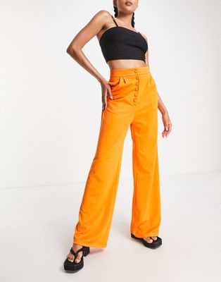 Оранжевые суперширокие брюки на пуговицах Extro & Vert Extro & Vert