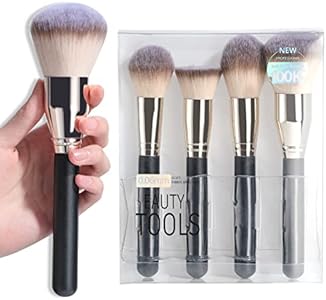 BS-MALL Makeup Brush Set 4 Pcs Premium Foundation Synthetic Powder (Порошок) Concealers Makeup Brushes Big Cosmetic Brushes… BS-MALL