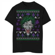 Boys 8-20 DC Comics Batman Christmas The Joker Ugly Sweater Graphic Tee DC Comics