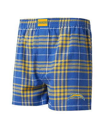 Men's Powder Blue, Gold Los Angeles Chargers Concord Flannel Boxers Concepts Sport