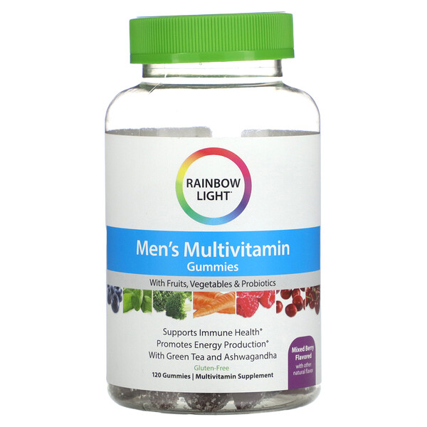 Мультивитамины для мужчин, ягодная смесь, 120 жевательных таблеток Rainbow Light