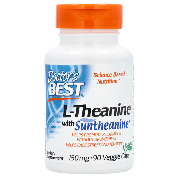L-Theanine с Suntheanine - 150 мг - 90 растительных капсул - Doctor's Best Doctor's Best