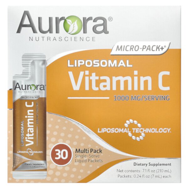 Micro-Pack+ Липосомальный Витамин C - 1000 мг - 30 порций в жидких пакетиках - Aurora Nutrascience Aurora Nutrascience