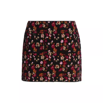 Cashmere-Blend Floral Miniskirt Barrie