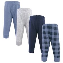 Hudson Baby Infant and Toddler Boy Quilted Jogger Pants 4pk, Navy Plaid Hudson Baby