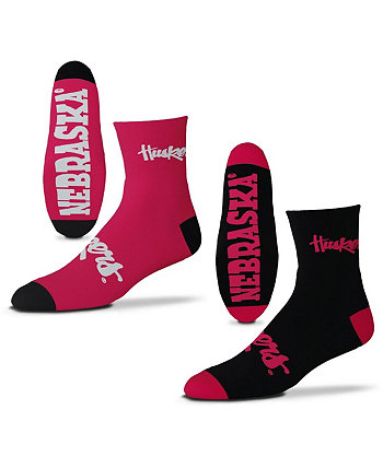 Men's Nebraska Huskers 2-Pack Team Quarter-Length Socks For Bare Feet