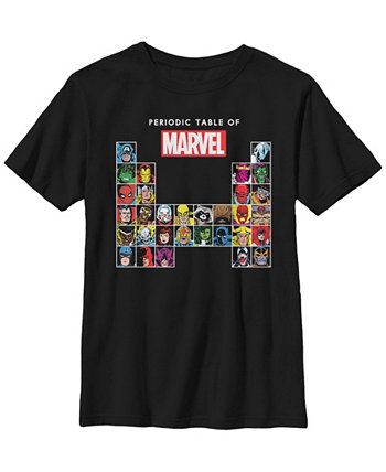 Marvel Big Boys Периодическая таблица героев Злодеи Ретро футболка с коротким рукавом FIFTH SUN