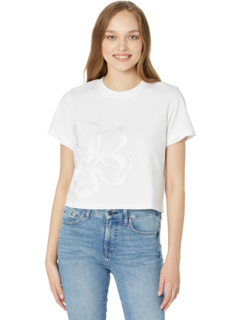 Carmyn Roll Sleeve Tee with Satin Stitch Magnolia Ted Baker