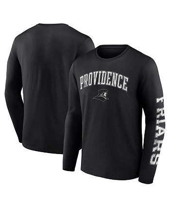 Мужская черная фирменная футболка с длинным рукавом и потертой аркой с логотипом Providence Friars Fanatics