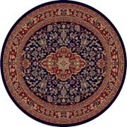 Merinos Sarouk Floral Framed Rug - 5'3'' Round Merinos