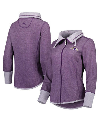 Women's Heathered Purple Baltimore Ravens Sport Sun Fade Full-Zip Sweatshirt Tommy Bahama