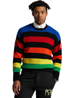 Полосатый шерстяной свитер с логотипом Polo Ralph Lauren