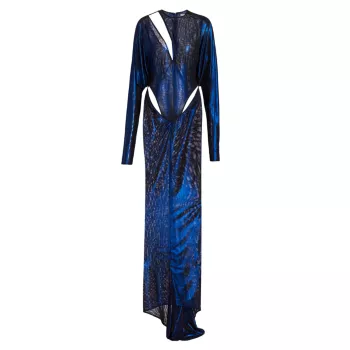Iridescent Cut-Out Gown LaQuan Smith