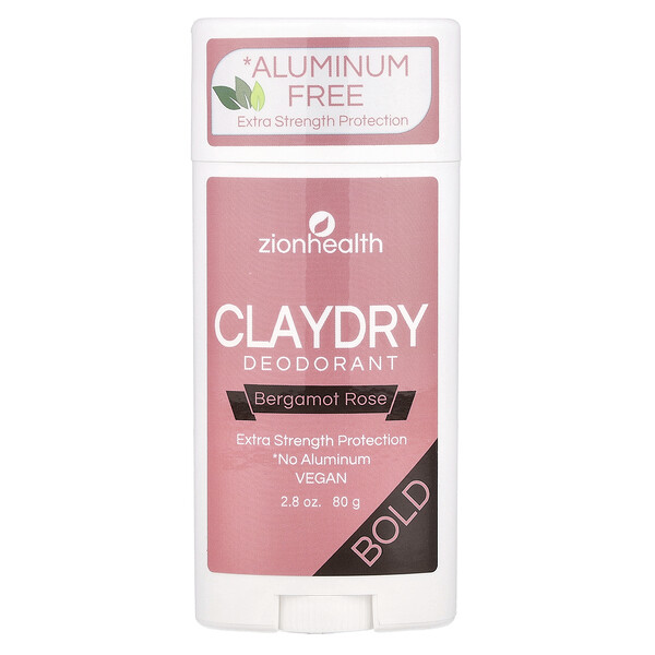 Bold, Дезодорант ClayDry, розовый бергамот, 2,8 унции (80 г) Zion Health