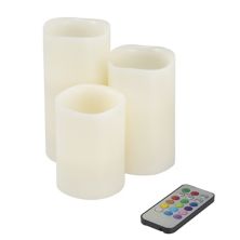 Беспламенная колонная свеча Lavish Home со светодиодной подсветкой и пультом дистанционного управления, набор из 4 предметов Lavish Home