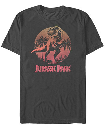 Мужская футболка с коротким рукавом с логотипом Retro T-Rex Sunset Jurassic Park