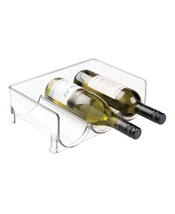Пластиковая отдельностоящая штабелируемая стойка для хранения вина на 3 бутылки, прозрачная MDesign