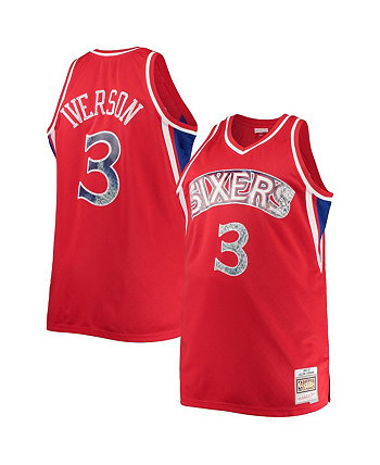 Мужская футболка Allen Iverson Red Philadelphia 76ers Big and Tall 1996-97 NBA 75th Anniversary Diamond Swingman Jersey Mitchell & Ness